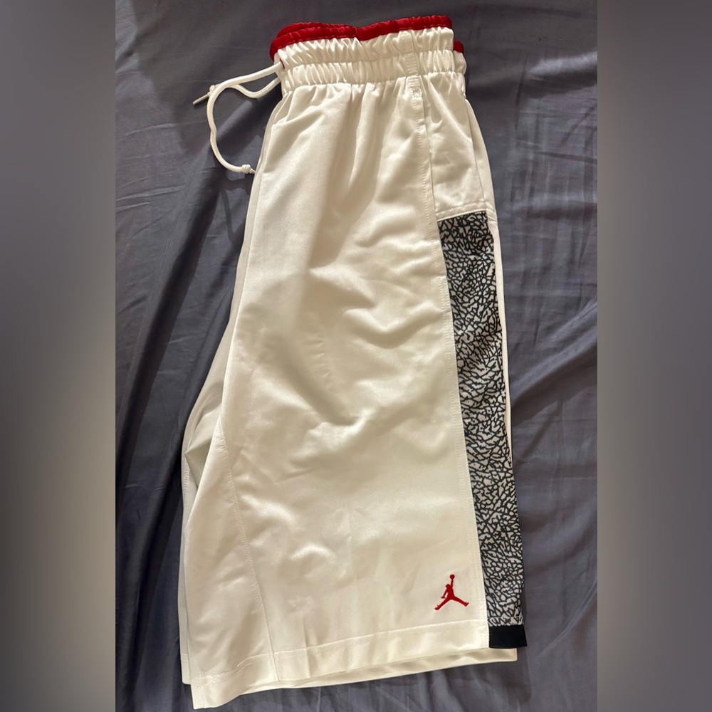 Air Jordan white Cement 3 Basketball Shorts size S